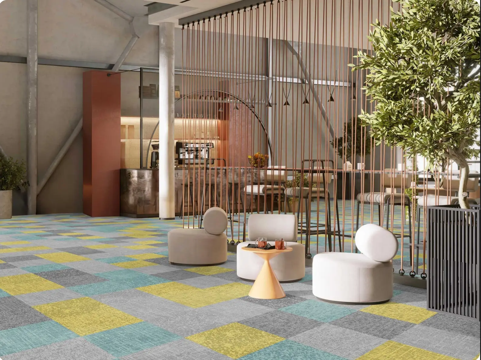 Creative colour zoning with office carpet tiles
